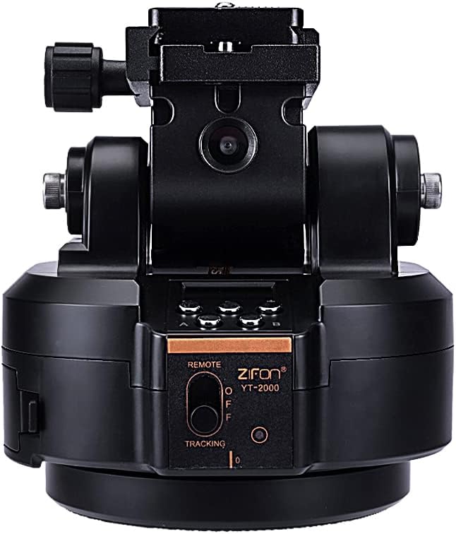 YT2000 Intelligent 360° Infinity Rotation Remote & Tracking Pan Tilt Head, Automatic Motorized Rotating Panoramic Head for Cameras/Smartphones (Limited Weight Under 2kg)