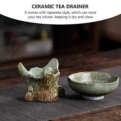 HEMOTON Colador de Filtro de Té de Cerámica Colador de Té de Estilo Japonés Herramienta Esencial de Filtro de Hoja de… - Imagen 8