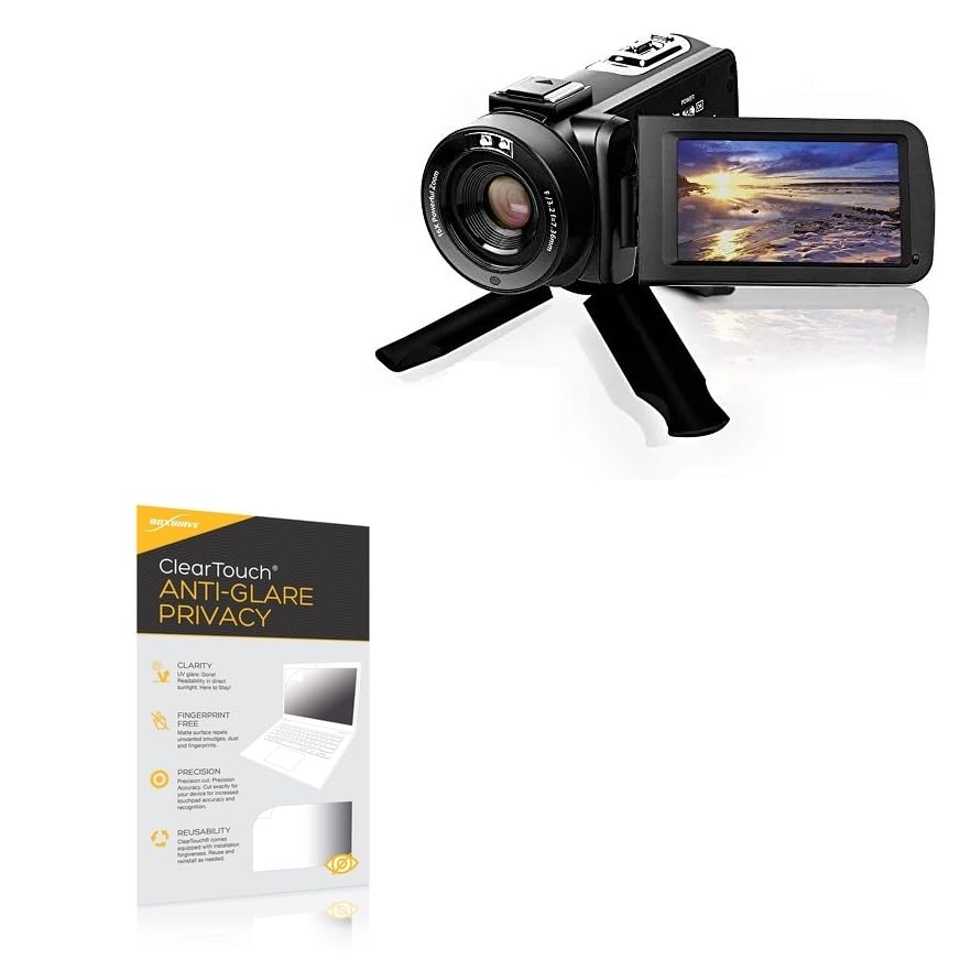 BoxWave Screen Protector Compatible with VJIANGER Video Camera Camcorder (3 in) - ClearTouch Anti-Glare Privacy (2-Pack), Privacy Screen Protector Flexible Film Anti-Glare