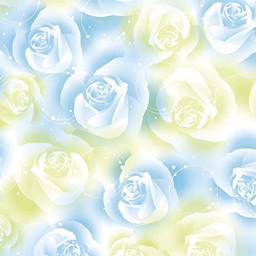 タカ印 ラッピングペーパー 49-1559 ローズドリームB 半才判 ブルー 50枚