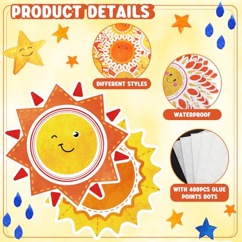 Découpes de soleil pour tableau d'affichage avec points de colle inclus