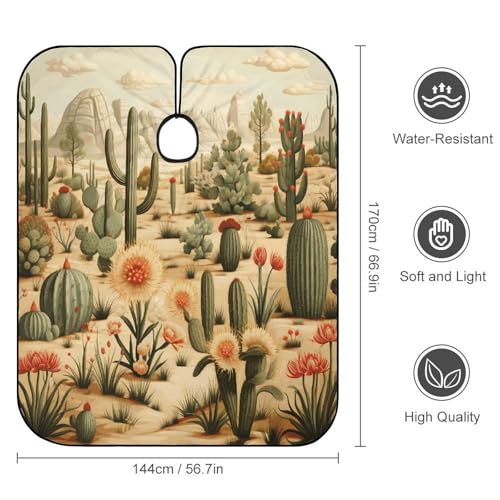 Capa de peluquería con estampado cactus y otros patrones miniatura 2