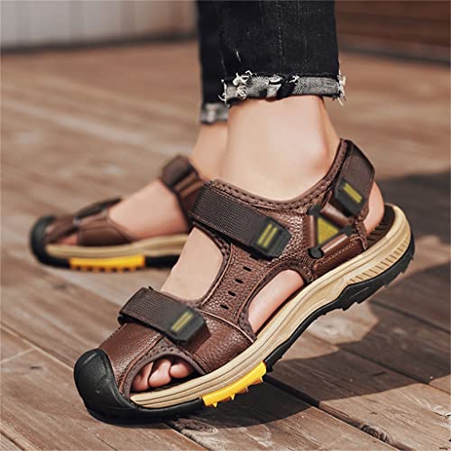 Men's Sandals Genuine Leather Shoes Outudoor Man Sandals Vintage Shoe Trekking Footwear(40)2