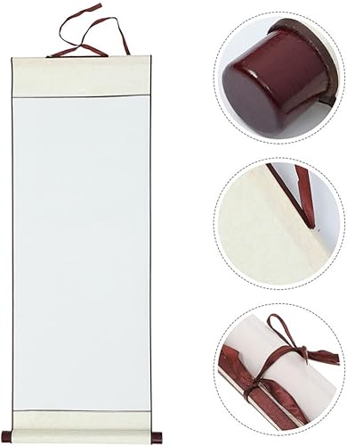 Miniatura 5 de MILISTEN 2 rollos colgantes en blanco, pergaminos de montaje en pared de caligrafía, pergamino en blanco colgante Sumie, rollos de papel chino Xuan