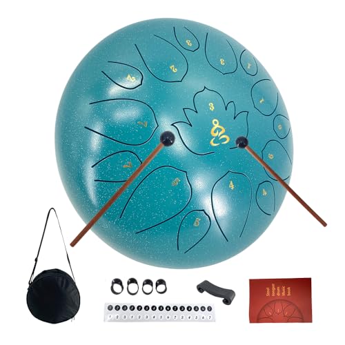 ModouString 12 Inches 15 Notes Rain Drum for Outside Steel Tongue Drum with Mallets & Storage Bag Meditation Rain Chime for Adults Friends Family