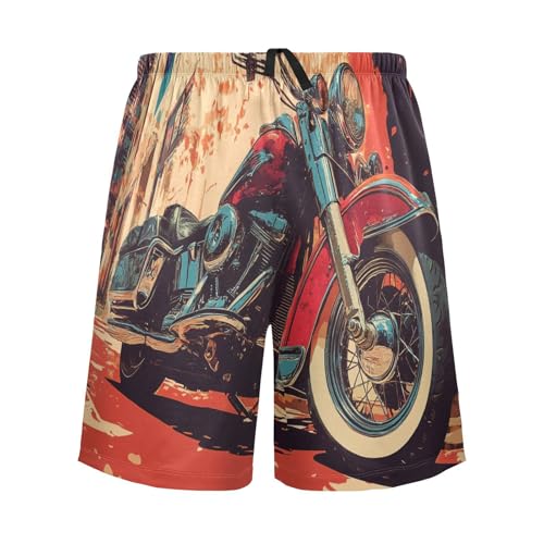 Men's Short Pajama Bottoms Graffiti City Motorcycle Home Casual Sleep Pants