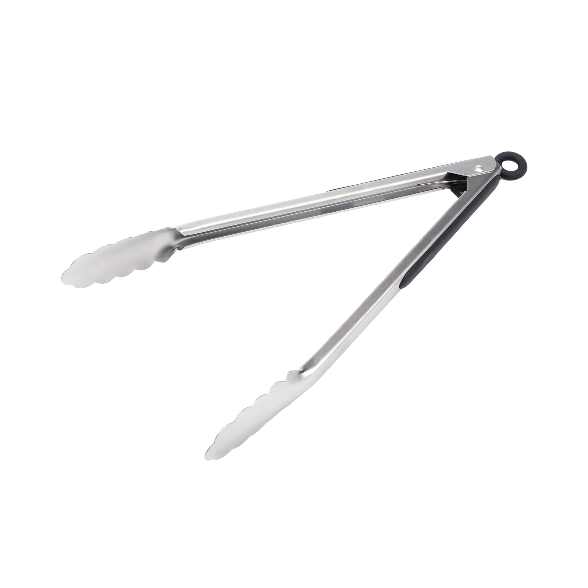 Amig - BBQ Tongs - 34.5 cm - Silver - Stainless Steel - Kitchen and Grill Utensil with Firm Grip and Comfortable Handling - Mod. AM33