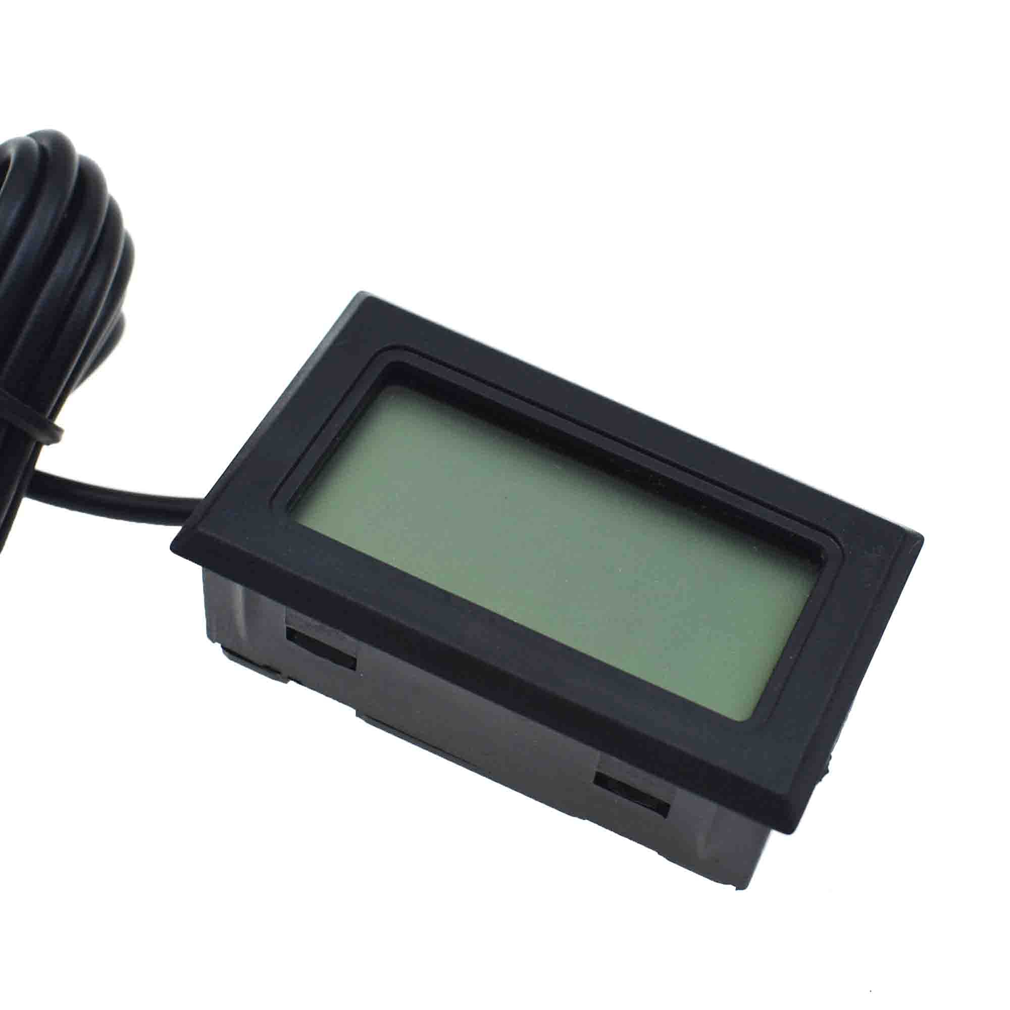 Termometro Igrometro Digitale LCD 2-in-1 - Con Sonda Esterna 1.5m, Per Terrari, Incubatrici, Serre