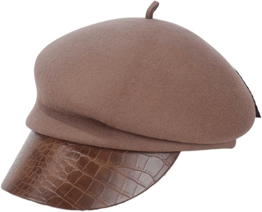 VIDI Solid color octagon woman autumn and winter beret version of everything British retro hat