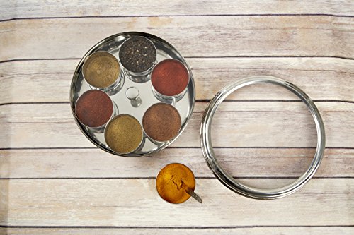 Premier Housewares Spice Container Set including Clear Lid, Stainless-Steel, Silver, 20 x 20 x 8 cm - Image 2