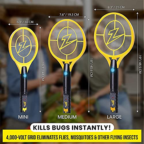 Zap It! 5X-FQMB-Z3CG 4,000 Volt Electric Handheld Bug Zapper Swatter - Usb Rechargeable Indoor Safe Mosquito & Fly Killer thumb #3