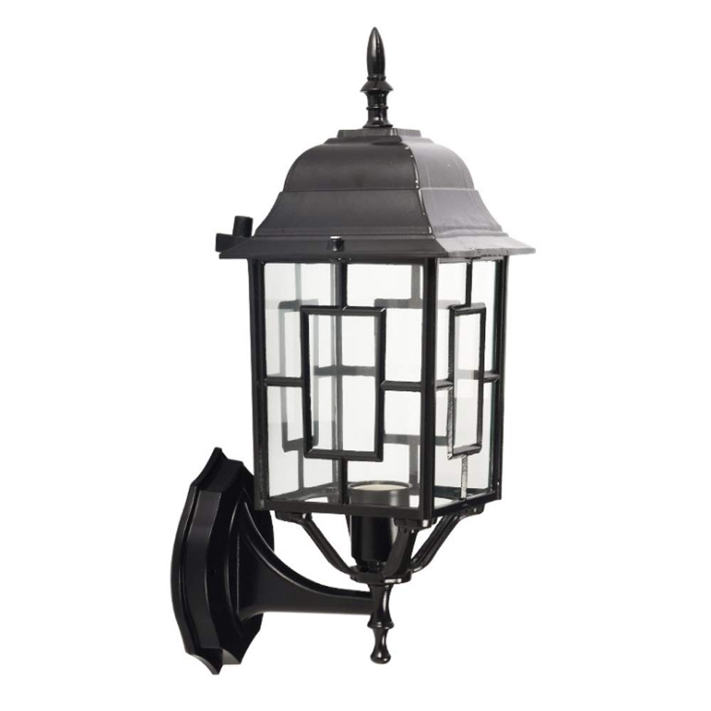 noxozoqm Modern Simple Outdoor Wall Lantern European Retro Waterproof Rainproof Glass Exterior Lighting Fixture Patio Porch