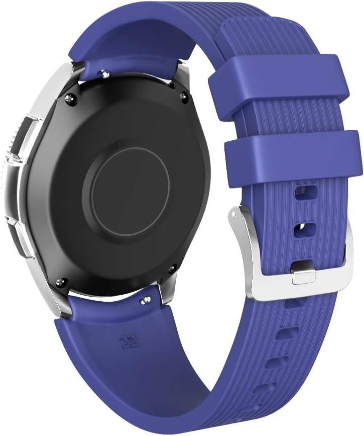 ANCOOL Compatible with Gear S3 Bands Soft Silicone Watch Bands Replacement for Galaxy Watch 46mm/Gear S3 Smartwatches (Small, Dark Blue)