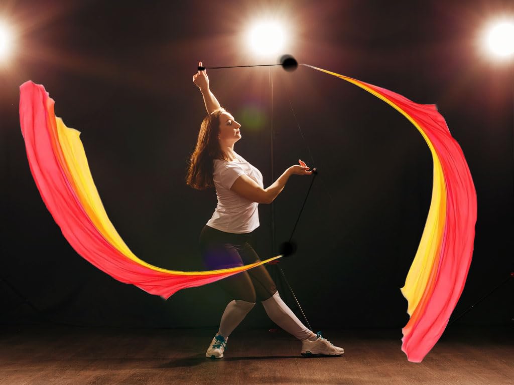 2PCS Balle De Danse Du Ventre Hitopin - Poi Ball Voile De Soie Pour Spectacles Et Fêtes