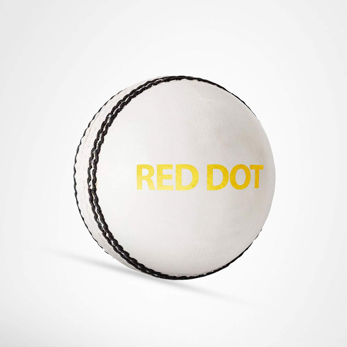 DSCRed Dot Leather Cricket Ball (White)