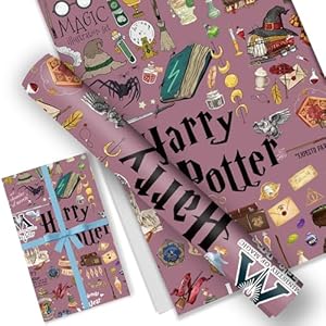 PADIEOE Pack of 5 Harry Gift Wrapping Paper 51x75cm Kraft Paper Durable Gift Wrap Pack for Kids Birthday, Party Storage Festive Decoration