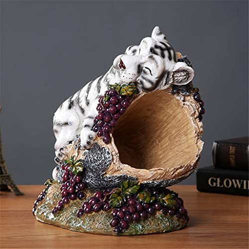 Sdfgh Resin Sleeping Tiger Wine Rack Decorative Tree Stump Grape Bottle Rack Wine Set Decorative Wine Set #TOP4