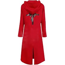Nsoking Anime Halloween Mens Costume Cloak Cape Jacket Uniform Cosplay Red Coat