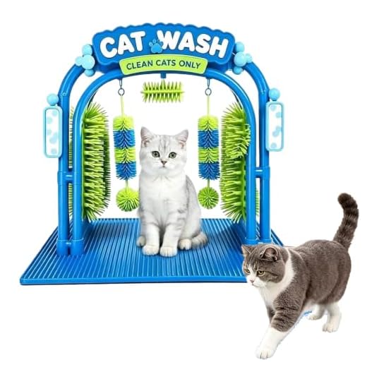 Cat Wash Grooming Station, Cat Car Wash Scratcher with Massage Comb