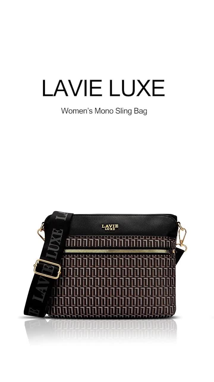 【新品未使用】 Peggy Top Licorice Bohemia 3Y Buy Lavie Luxe Women's Mono Quick Top Zip Crossbody Box Sling Bag