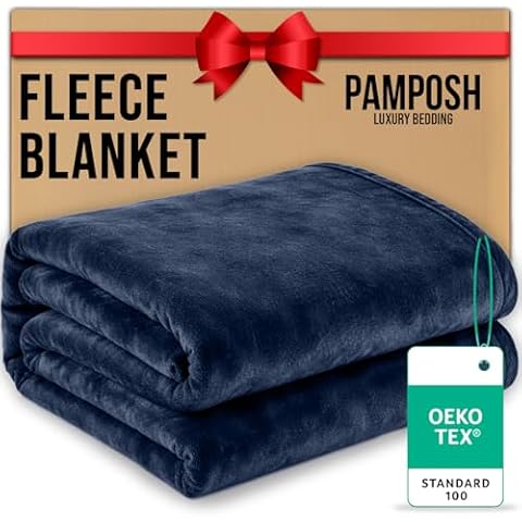 Pamposh Flannel Fleece Double Throw Blankets - Microfiber Solid Blankets Cover
