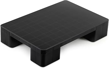 1 Pcs Plastic Pallet for Basement Storage Easy Stack Lightweight Floor Pallet Display Flooring Room Supermarket Christmas, Support up to 2000 Lbs (23'' L X 16'' W X 4.7'' H,Black)