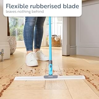 Minky Flexi Edge Blade Floor Sweeper, Flexible 180° Rubberised Blade, Extendable Multipurpose Squeegee, Window Cleaner & Bathroom Cleaner, Compact Design