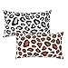 Wadiga Set de 2 Cojines Animal Print Leopardo marrón y Negro de algodón Natural y poliéster de 50x30 cm - LOLAhome