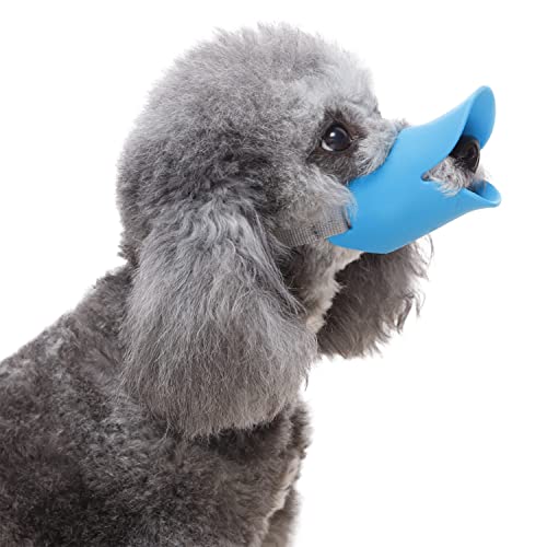 NACOCO Anti Bite Duck Mouth Shape Dog Mouth Covers Anti-Called Muzzle Masks Pet Mouth Set Bite-Proof (Blue, M) — view 2