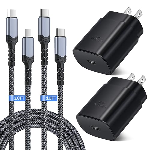 Super Fast Charger Type C Block, Costyle 25W USB C Wall Charger Super Fast Charging Block with 10FT Long USB C Cable for Samsung Galaxy S24 S25Ultra S24+ S23 S23Ultra S22 S22Plus S20FE Note 20-Black