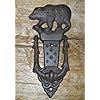 Cast iron antique style black bear door knocker rustic brown finish cabin decor for home garden farmhouse decor  urban country home decor