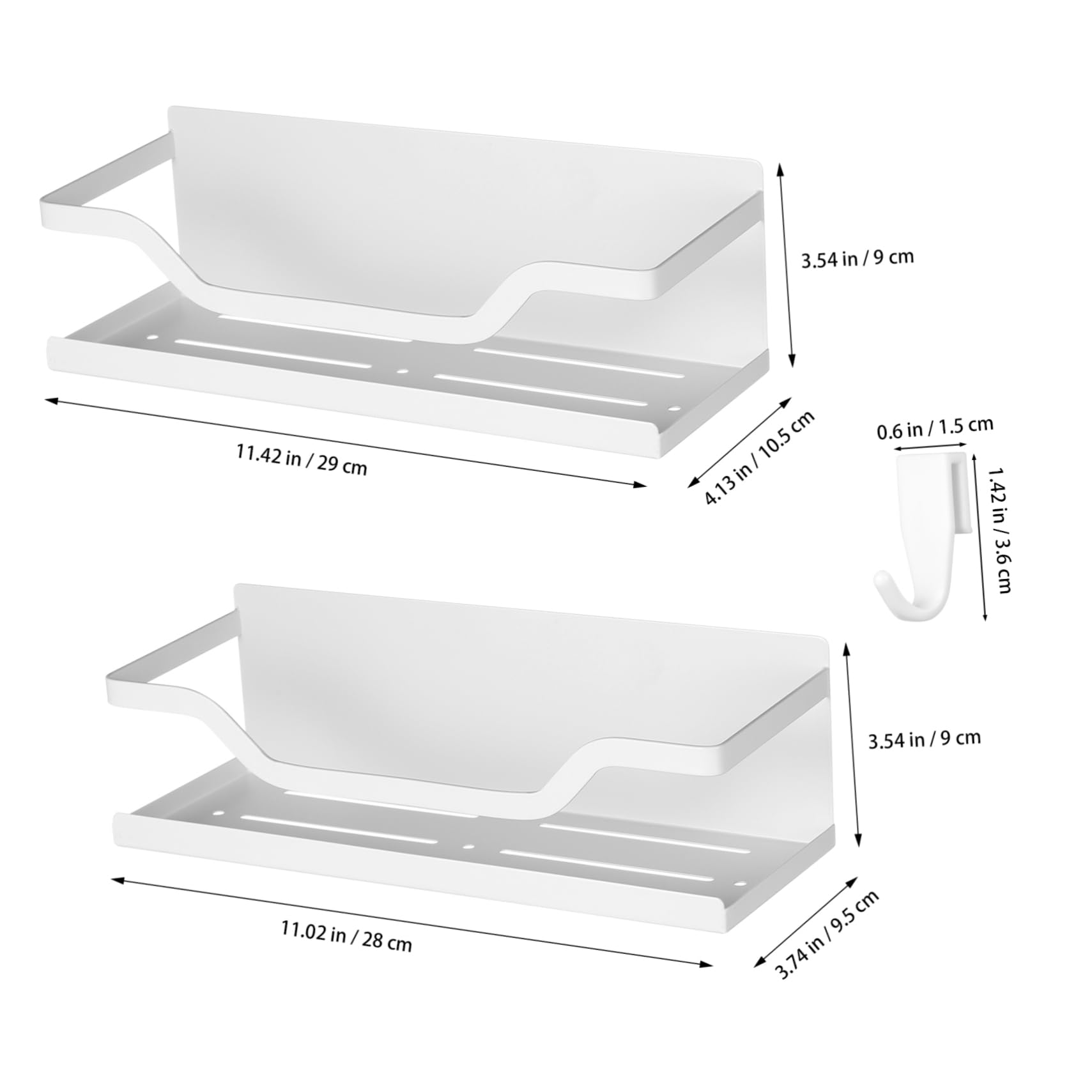 Zerodeko 2 Stück-pack Magnetisches Gewürzregal aus Kohlenstoffstahl Widerstandsfähig gegen Flecken Weiß Vielseitig Einsetzbar für Küchenlagerung Am Kühlschrank