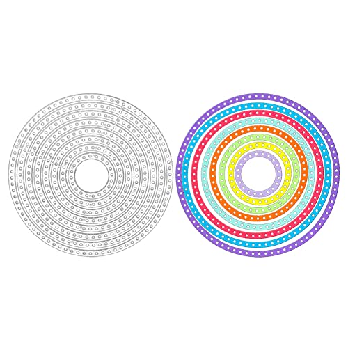 URFEDA Ronde Dentelle Matrices à Découper, Scrapbooking Dies Fleurs, poinçons de découpage en métal Pochoir, Matrice de Découpe Ronde, Cutting Dies pour DIY Scrapbooking Photo Album Décorat Artisanat – vue 3