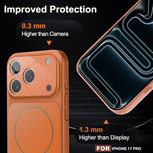 Image of SHINESTAR iPhone 17 Pro Case - Premium Shockproof Protective Cover, Wireless Charging Compatible, Slim & Durable Luxury Back Cover with Camera Protection (Orange)