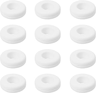 Amortiguadores de vibración de raqueta de tenis de alto rendimiento 12 amortiguadores de choque de silicona (blanco)