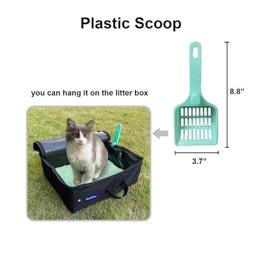 Petlike Travel Cat Litter Box, Leak-Proof Portable Litter Box, Collapsible Toilet Tray Carrier For Small Medium Cats (Medium, Aqua Set) #TOP4