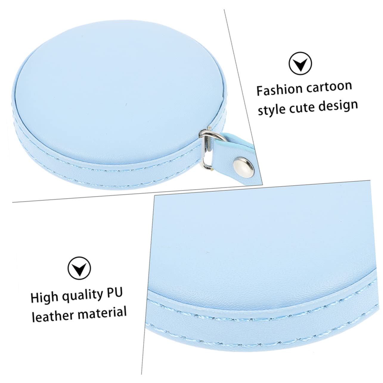 8piezas Cintas Métricas De Pu De Cintas Medidoras Pequeñas Para Cuerpo y Costura Diseño Portátil y Flexible Sin Logo Color y Azul