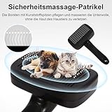 WOPQAEM Hundebürste für Hunde, Selbstreinigend Hundebürste Unterwolle und loses Fell, ideal für Langhaar und Kurzhaar, Sanft zur Haut, reduziert Haaren, Fellpflege Bürste, Schwarz