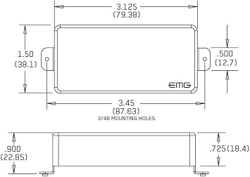 EMG Metal Works 60-7H Active 7 String Humbucker - brushed black chrome