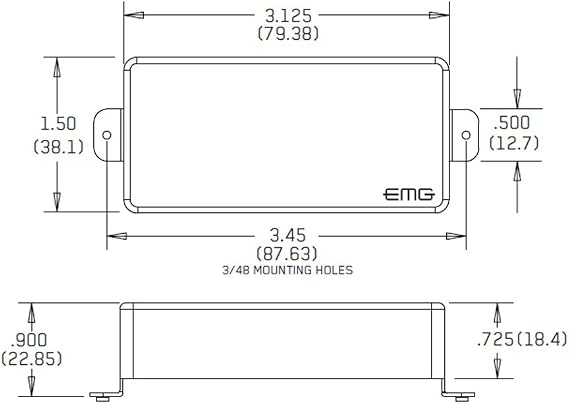 EMG Metal Works 60-7H Active 7 String Humbucker - brushed black chrome