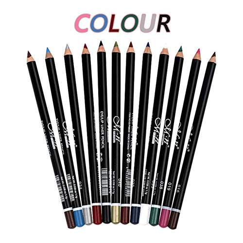 Dc-Beautiful 12Pcs Lot Set 12 Colors Eyeliner Pencil Waterproof Eyebrow Pencil Cosmetics With A Pencil Sharpener #TOP7