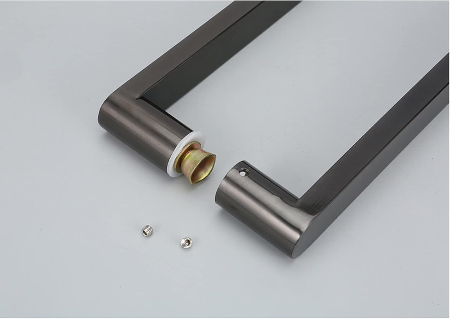 Pull Push Door Handles,17.3 Inch Square Rectangle Shape Sliding Door Handle,SUS304 Stainless Steel Brushed Chrome Finish Push and Pull Glass Door Handle (Size : 440mm)