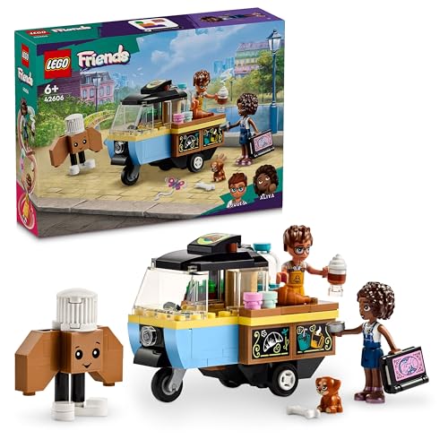 LEGO Friends Rolling Café, Small Bakery Toy for Children, Gift for Girls and Boys from 6 Years, Educational Toy with Aliya, Jules and the Dog Aira 42606