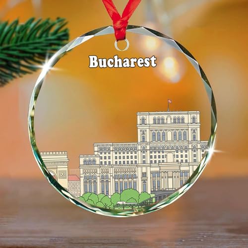 Bucharest Skyline Christmas Ornament, Romania Travel Souvenir, Cityscape Holiday Decor, Trip Memory Keepsake 2025, Gift for Tourist and Family aUsdnE