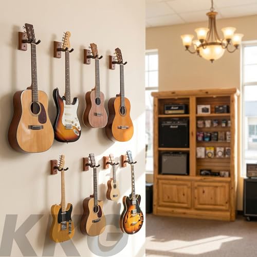 KKG 12 Pack Guitar Wall Mount, Anti-Slip Holder for Guitar, Bass & Ukulele by KKG - Used condition - Image 9