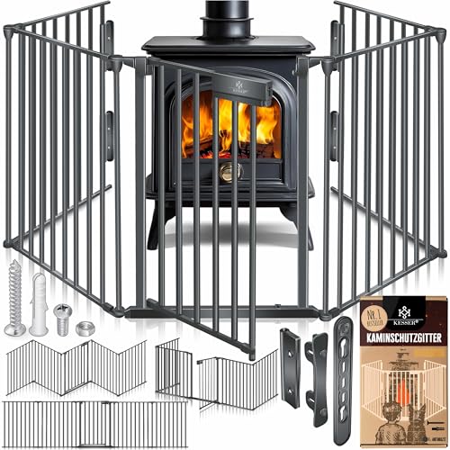 KESSER® Kaminschutzgitter mit Tür 305 cm Metall Ofenschutzgitter Laufgitter Laufstall Absperrgitter Tierschutzgitter Türschutzgitter für Kinder-Sicherung, 5-teilig Elemente (je 60 x 75 cm) Anthrazit KESSER® Kaminschutzgitter mit Tür 305 cm Metall Ofenschutzgitter Laufgitter Laufstall Absperrgitter Tierschutzgitter Türschutzgitter für Kinder-Sicherung, 5-teilig Elemente (je 60 x 75 cm) Anthrazit