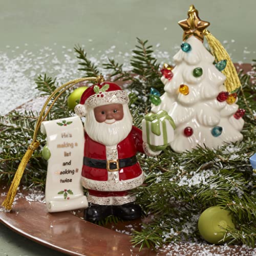 Lenox Santa With List Ornament, 0.80, Red #TOP4