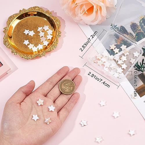 CREATCABIN 1 Box 120Pcs Creamy White Star Beads Natural Freshwater Shell Loose Beads Mother of Pearl Beads Strands Polished Shell Spacer Beads Fully Drilled for DIY Bracelet Necklace Jewelry Making - Image 3