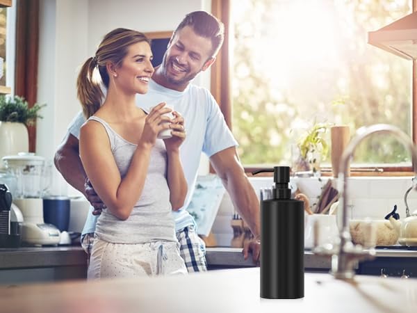 ARKTEK Large Stainless Steel Countertop Soap Dispenser Matte Black- Rust and Leak Proof Liquid Hand Soap Pump Bottle for Kitchen, Bathroom and Countertop Hand Dish Lotion (20 Oz / 600ml) - Image 6