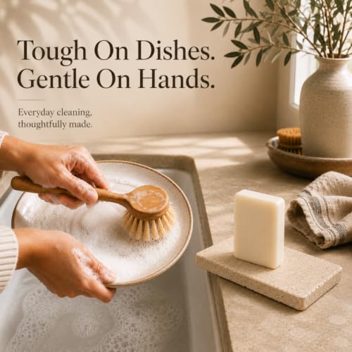 Image of KELEBS Unscented Natural Dish Soap Bar, Organic Coconut, Non-Toxic, 5-Pack